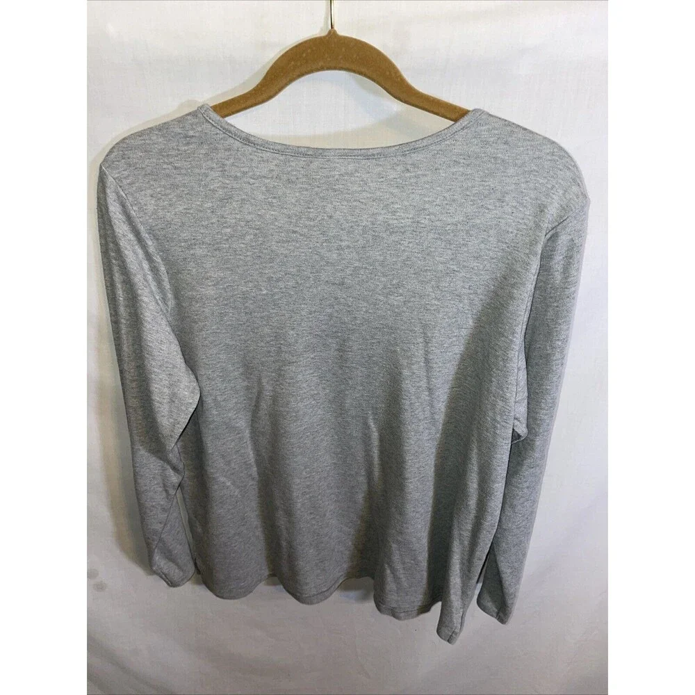 Quacker Factory Women’s Casual Blouse Size Large Gray Comfort Going Out Party